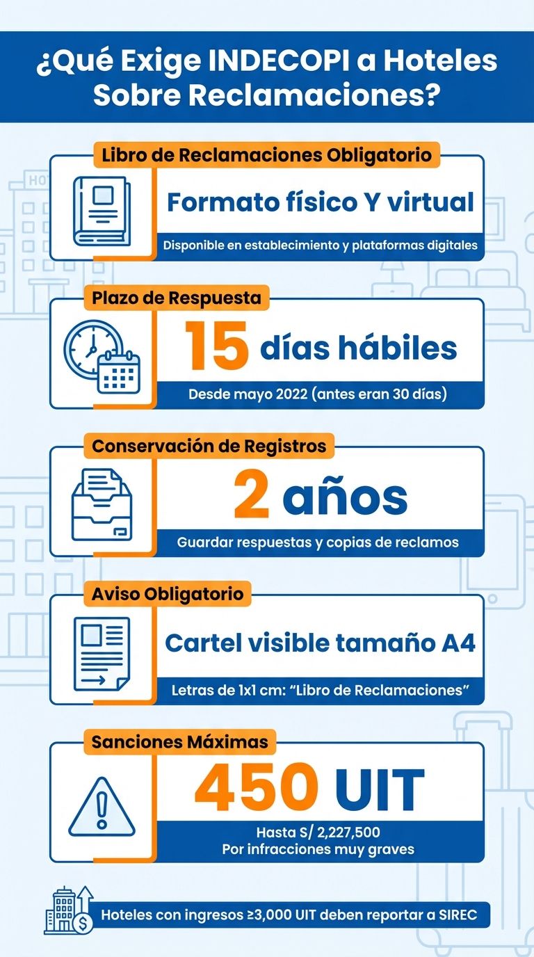 Requisitos INDECOPI para Libro de Reclamaciones en Hoteles Perú